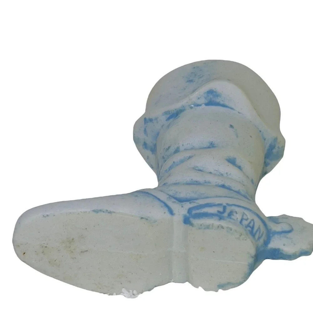 VTG Blue Ceramic Spurs Boot Small Vase 3